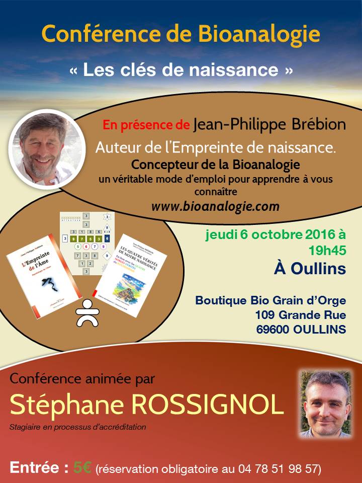Conférence Oullins-6 octobre 2016  - Clés de Naissance - Bioanalogie